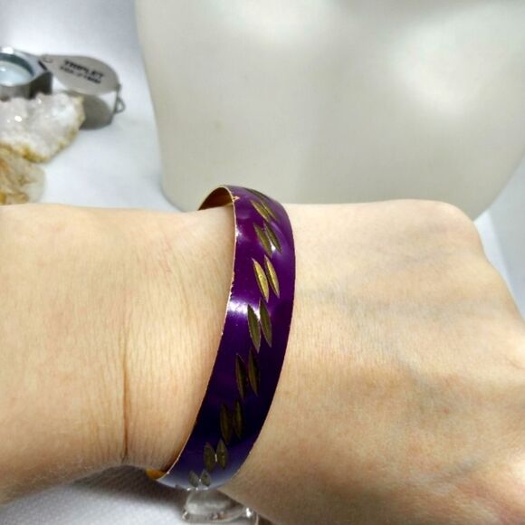 Purple flash mob‎ retro 1980s bracelet bangle - Picture 2 of 2